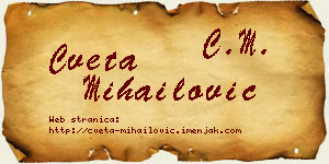 Cveta Mihailović vizit kartica